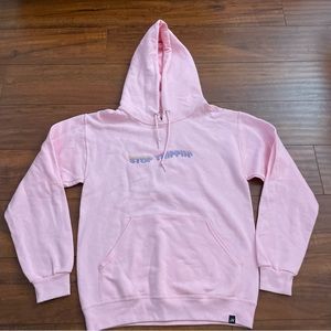 JACK VANEK STOP TRIPPIN’ PINK HOODIE SZ SMALL S